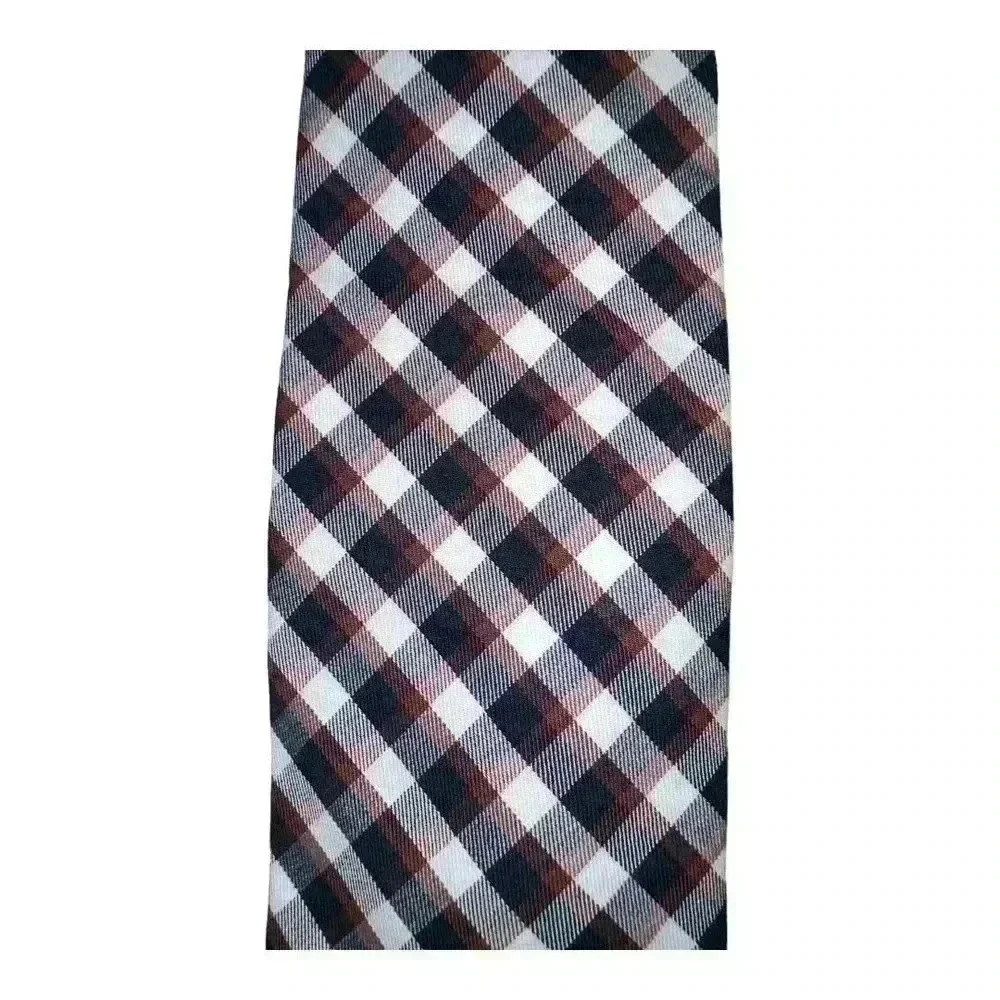Club Room Mens Rihaly Plaid Tie, Brown/Blue/White‎